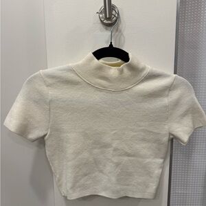 Zara Cream Turtleneck Crop Top